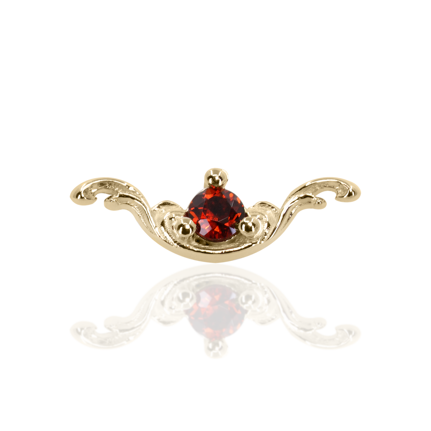 Bishop Threaded End with Garnet