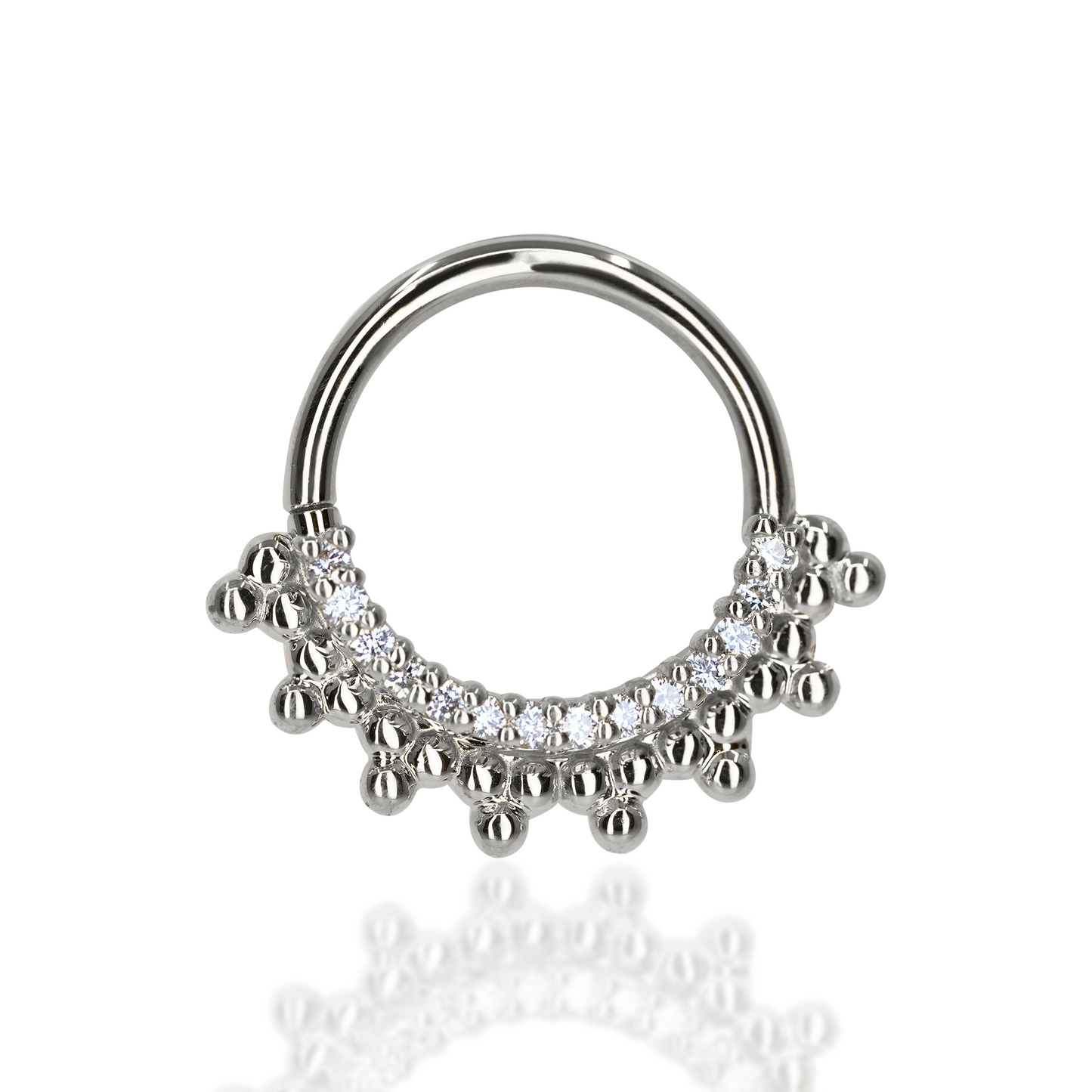 Auron Seam Ring with White Diamond | 16 Gauge 3/8"