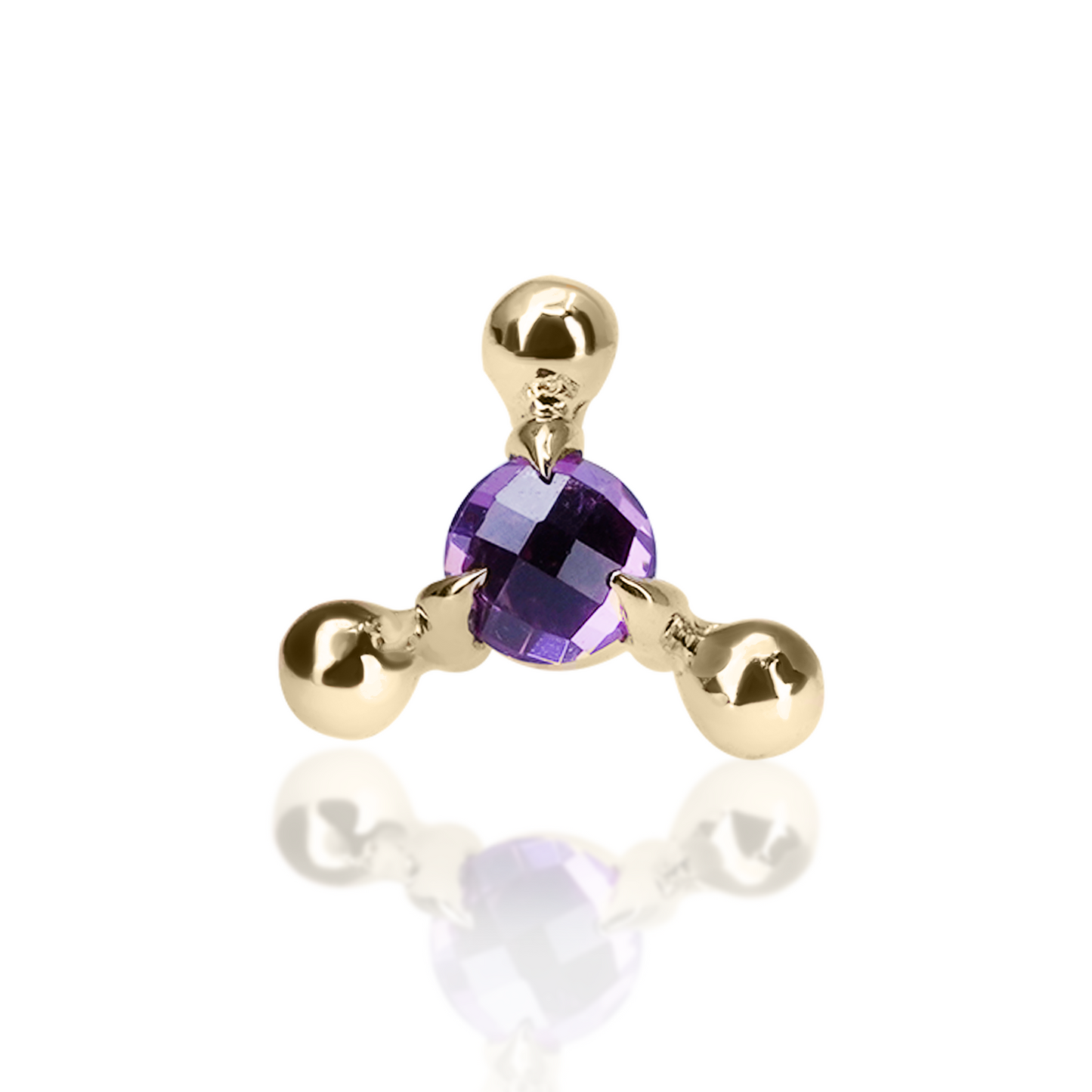 Nijmeh Stud in Assorted Gemstones Threaded End