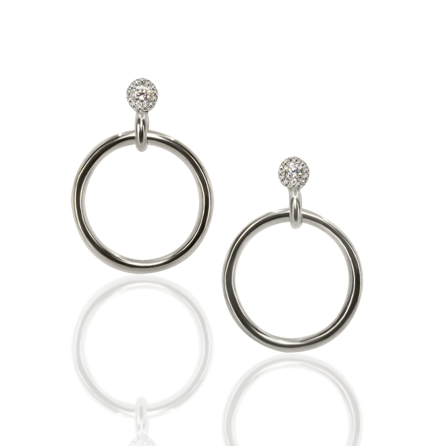 Mini Diamond Eternity Dangle Stud Earrings - PAIR