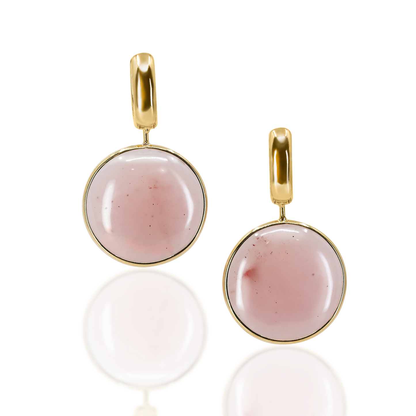 Marla Aaron Guava Quartz Mini Discs with Base - PAIR