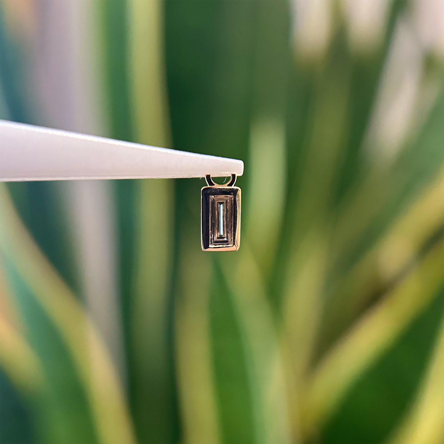 Diamond Baguette Bezel Charm