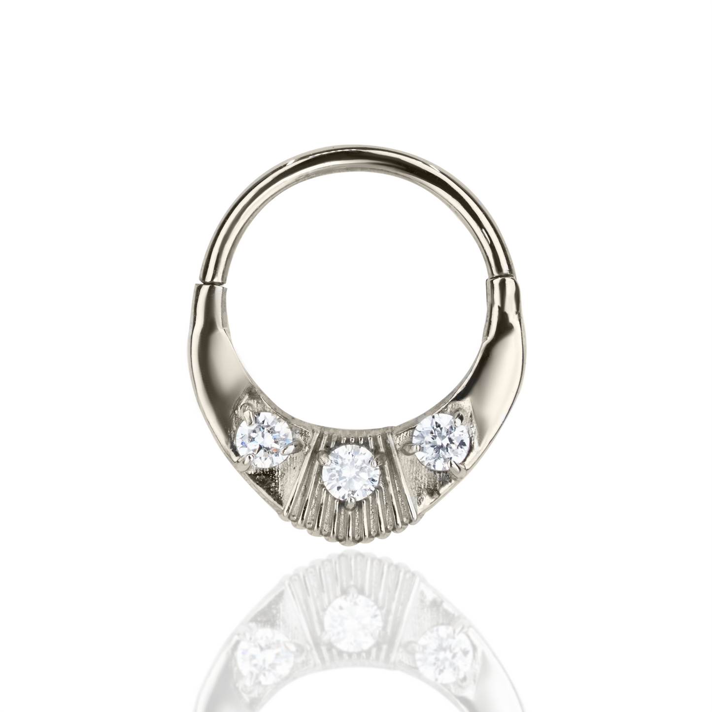 Textured Shield Clicker with Diamonds | 18 Gauge 3/8"