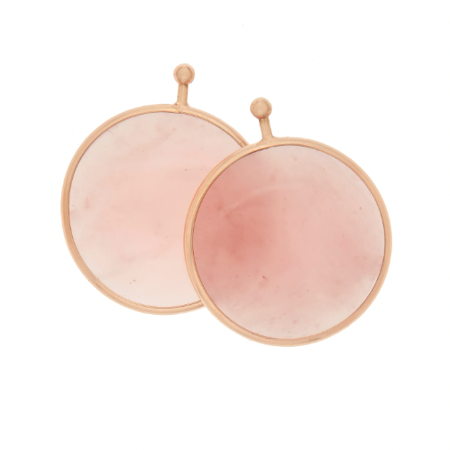 Marla Aaron Guava Quartz Mini Discs with Base - PAIR