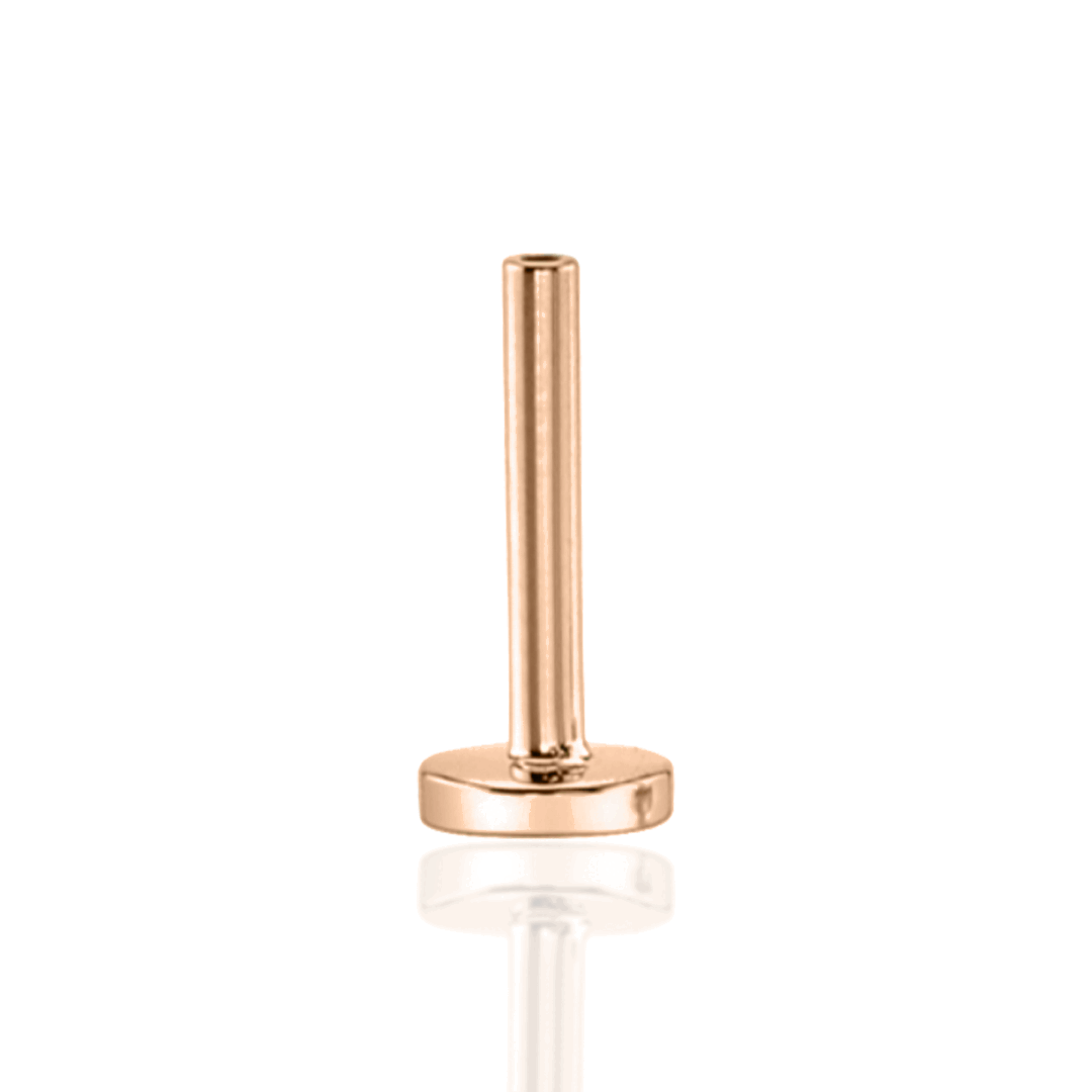 14k Gold Threadless Labret Post | 18 gauge, 3mm disc
