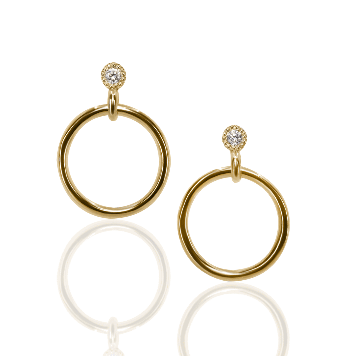 Mini Diamond Eternity Dangle Stud Earrings - PAIR