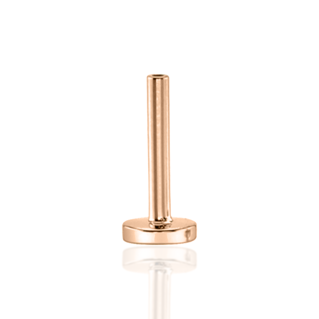 14k Gold Threadless Labret Post | 18 gauge, 3mm disc