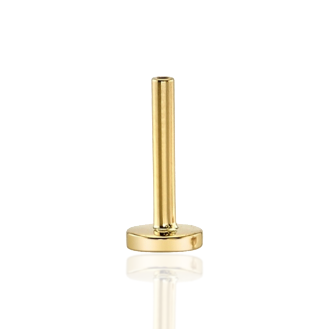 14k Gold Threadless Labret Post | 18 gauge, 3mm disc