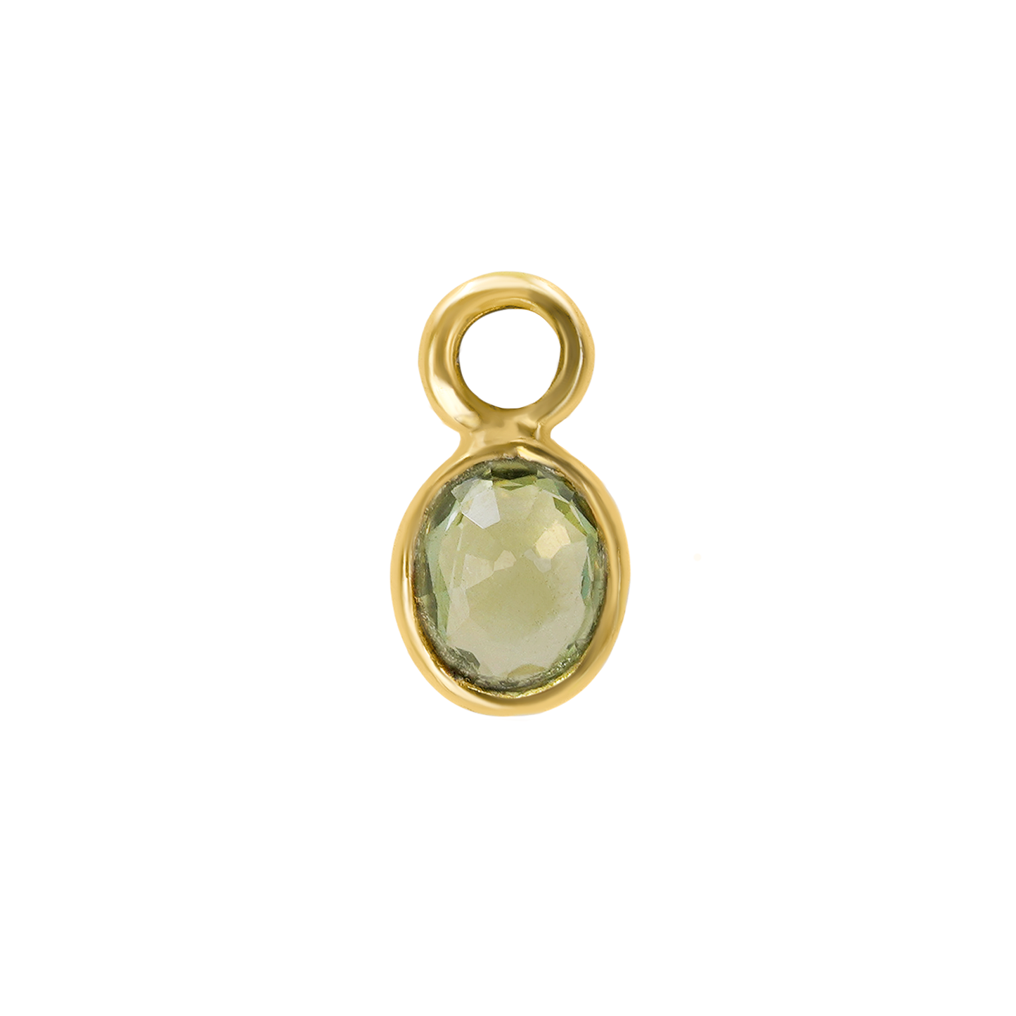 Tiny Oval Green Sapphire Dangle Charm