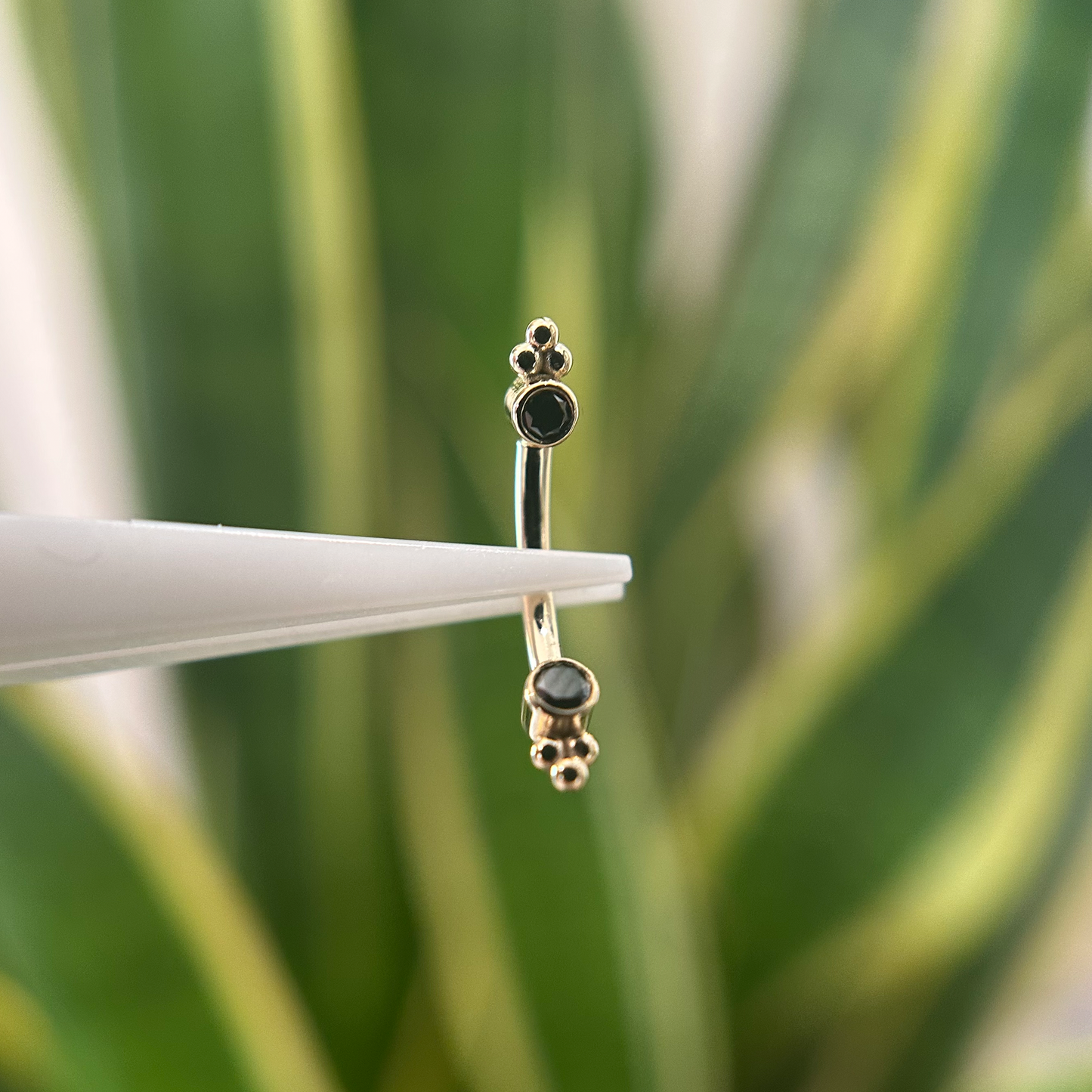 Black Diamond Tri Bead Curved Barbell