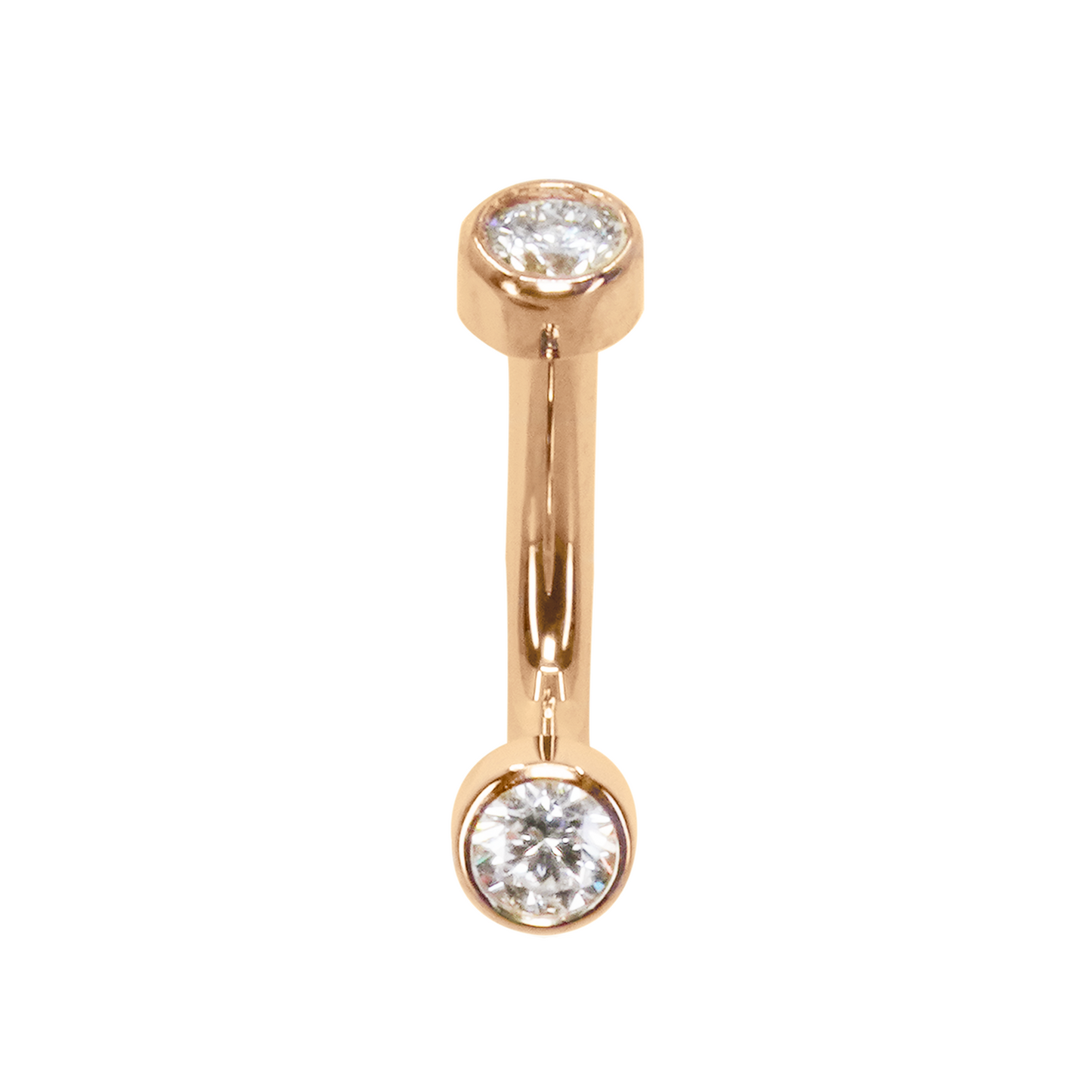 Tiny Diamond Bezel J-Curve Barbell