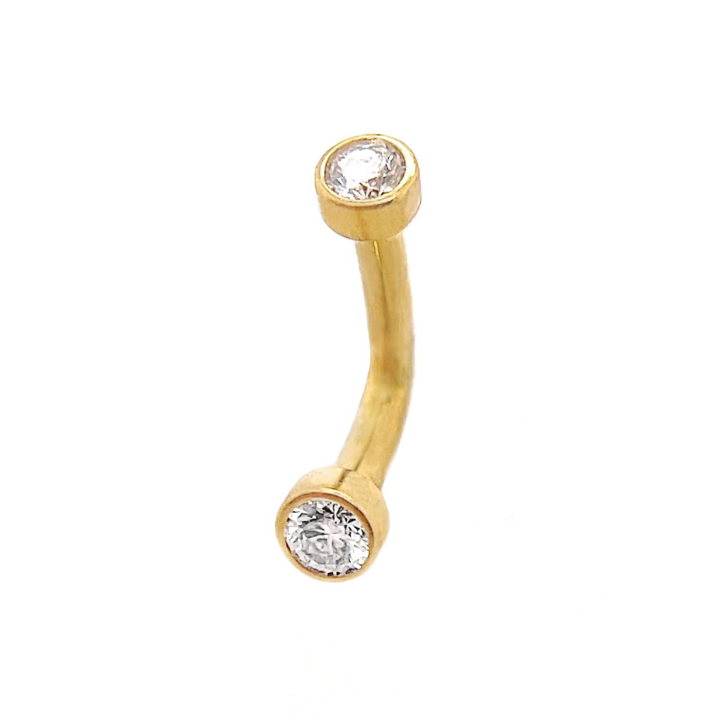 Tiny Diamond Bezel J-Curve Barbell