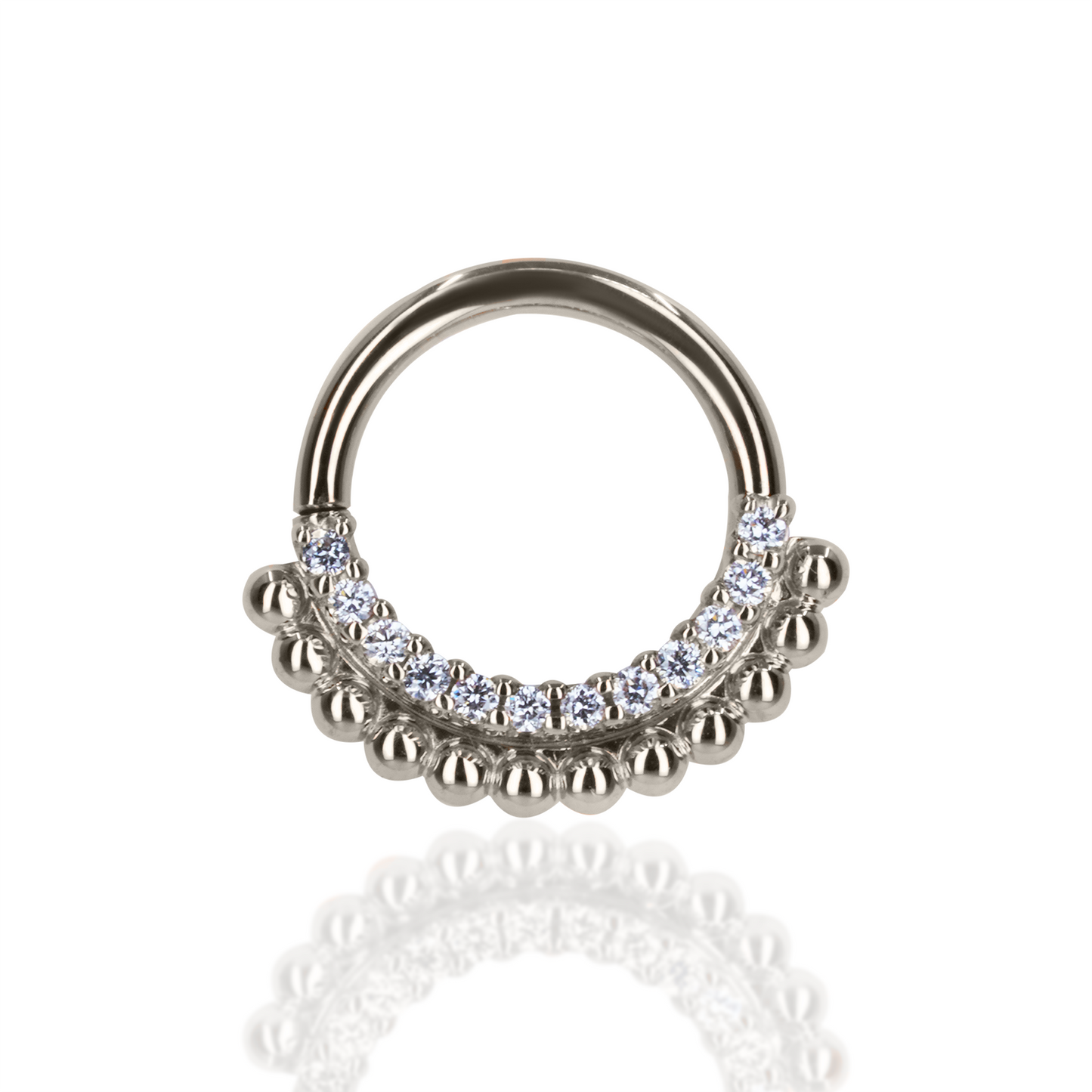 Aria Seam Ring with Diamonds | 16 Gauge, 5/16"