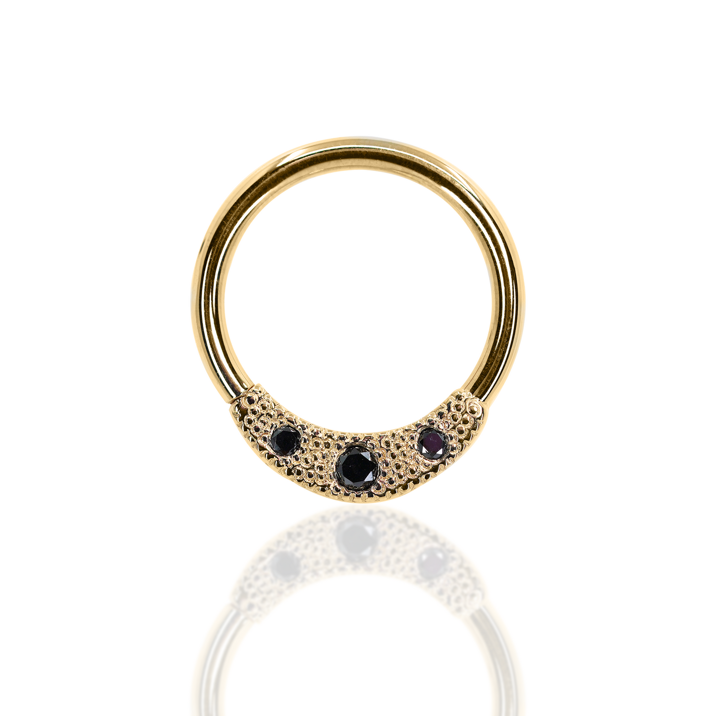 Janna Seam Ring with Black Diamond   | 16 Gauge 3/8"