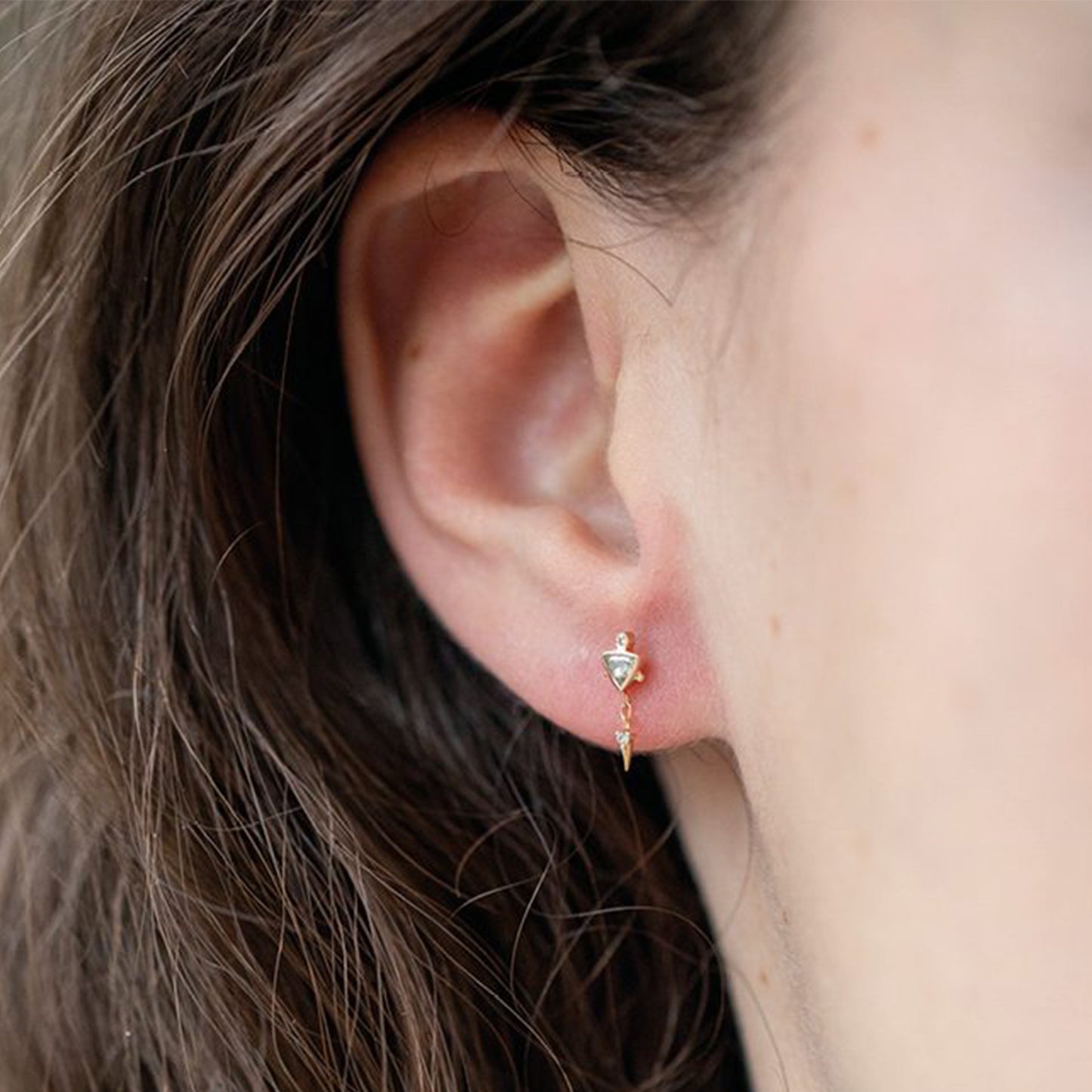 Diamond Triangle Earring