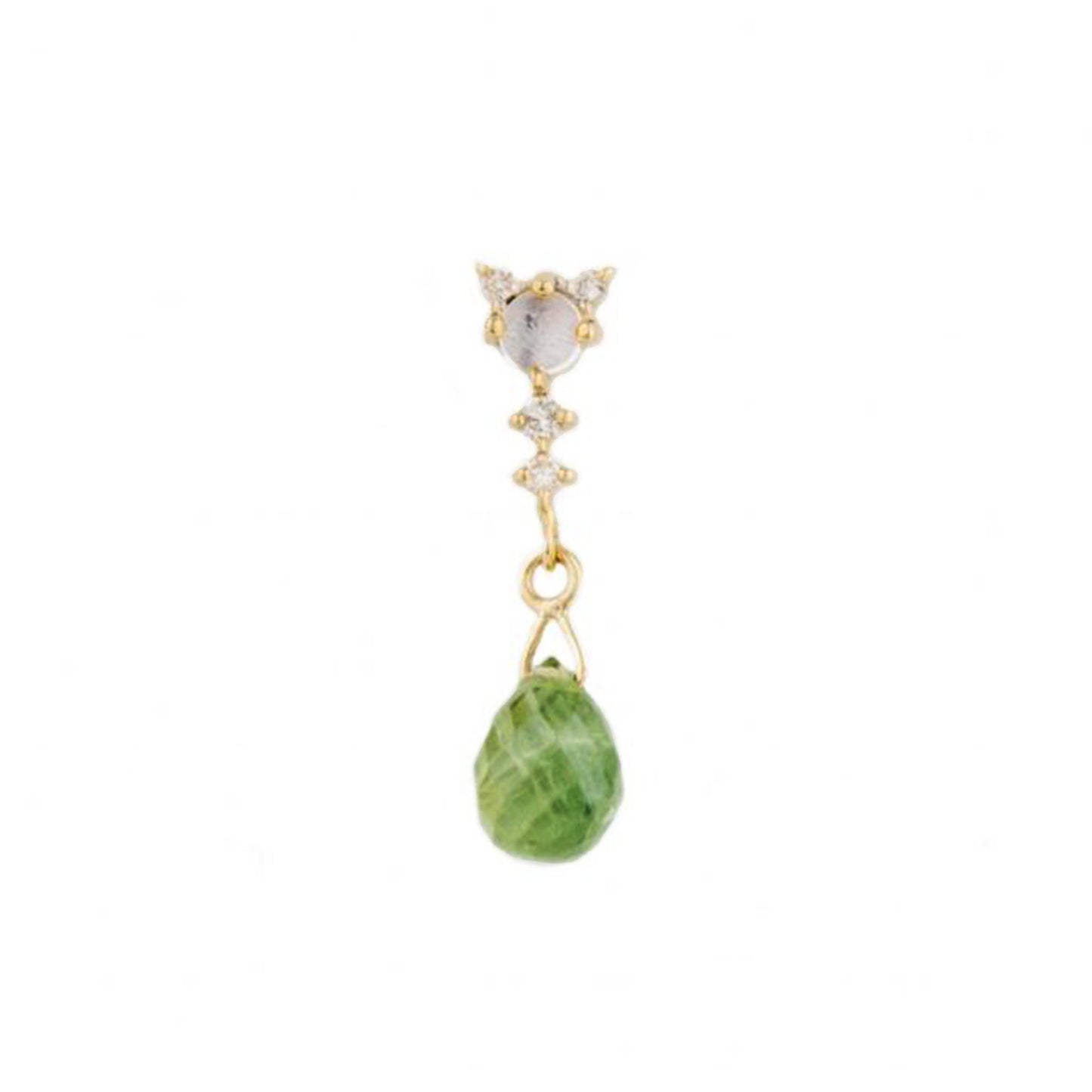 Green Sapphire & Moonstone Dangle Earring