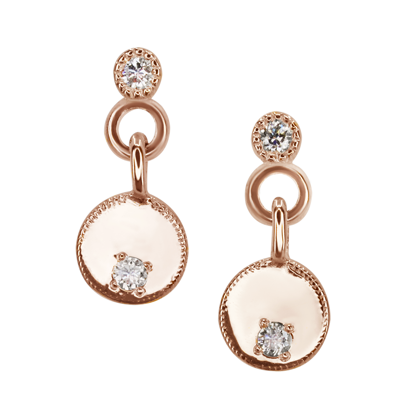 Diamond Mirror Dangle Earrings