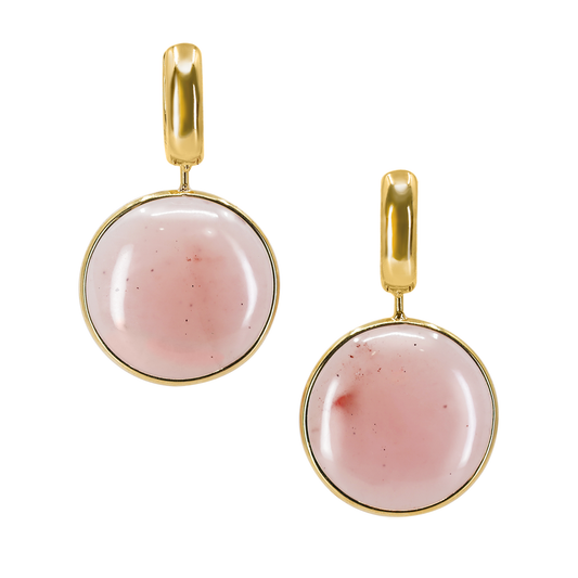 Guava Quartz Mini Disc Earrings