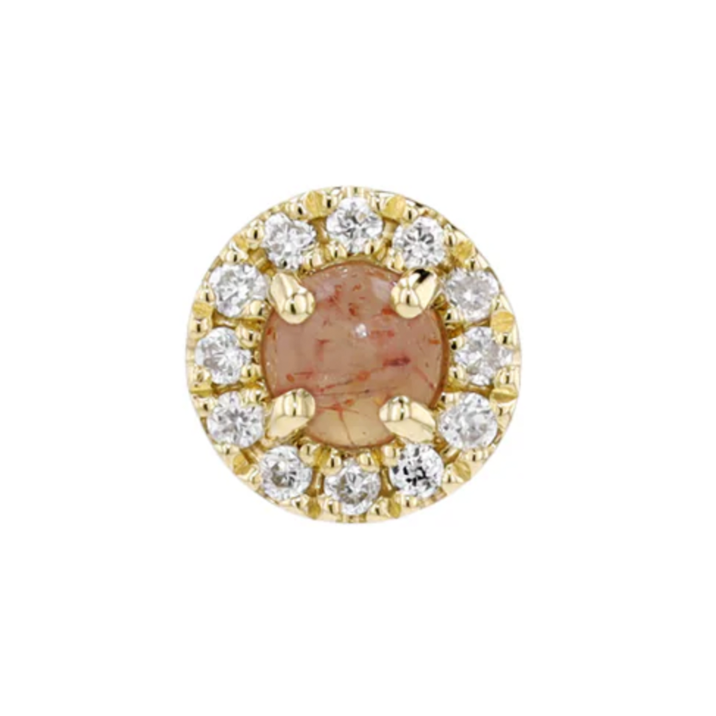 Sunstone & Diamond Halo Threadless End