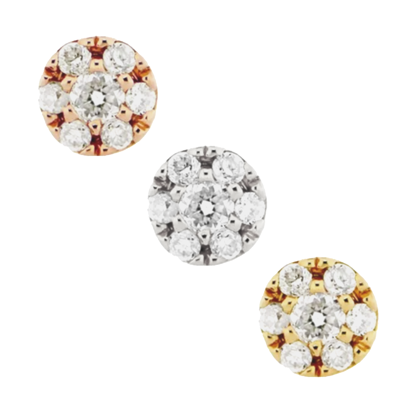 Pavé Hex Disc Threadless End