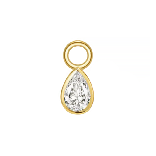 Mini Diamond Pear Bezel Charm