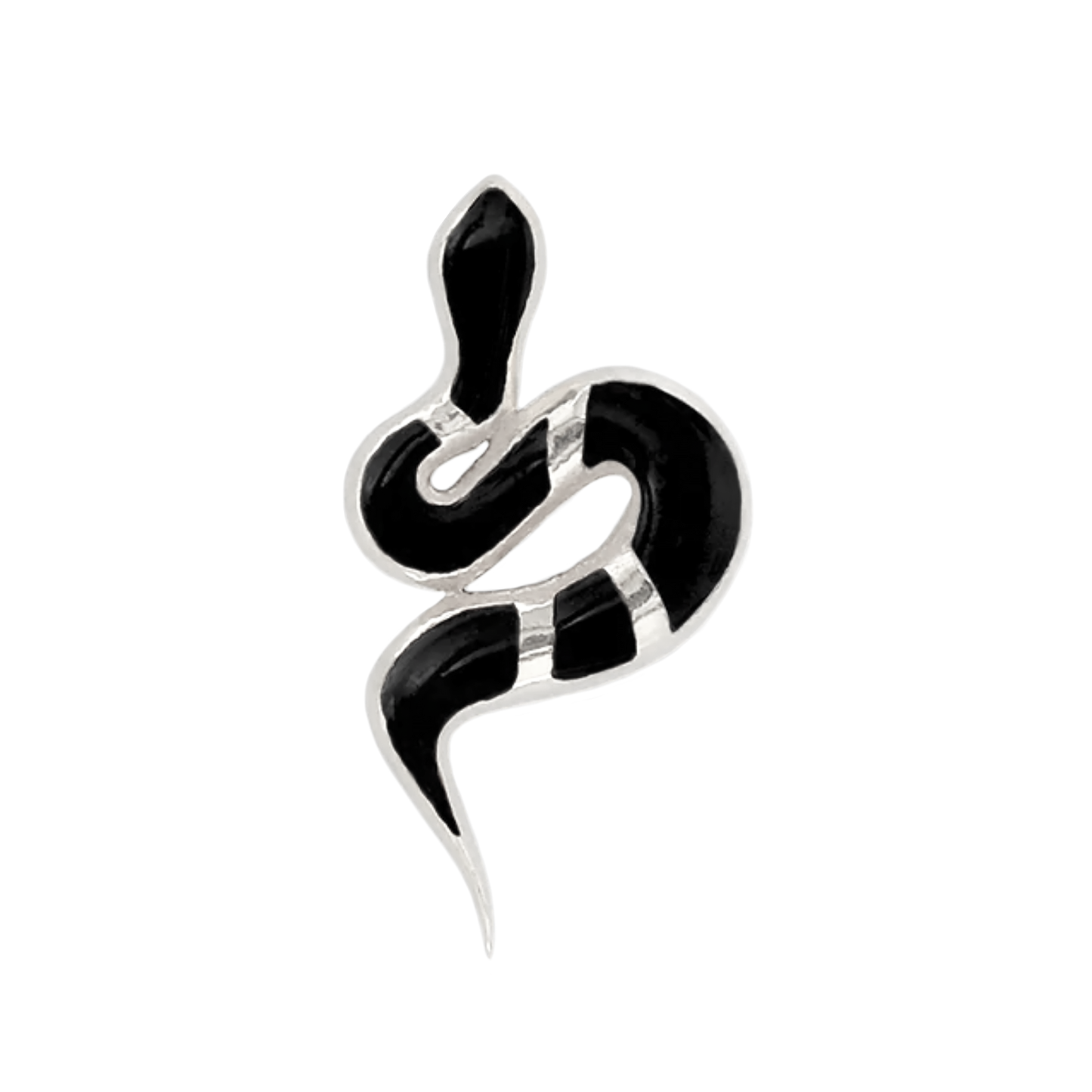 Slick Threadless End with Black Enamel