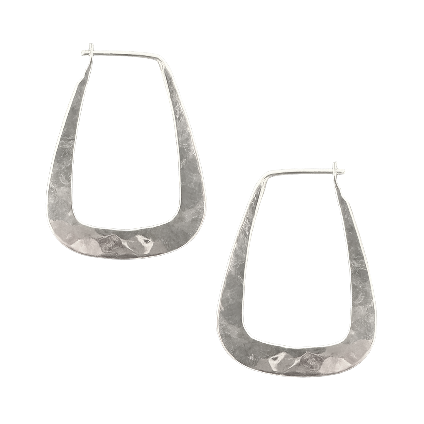 Hammered Prism Hoop Earrings