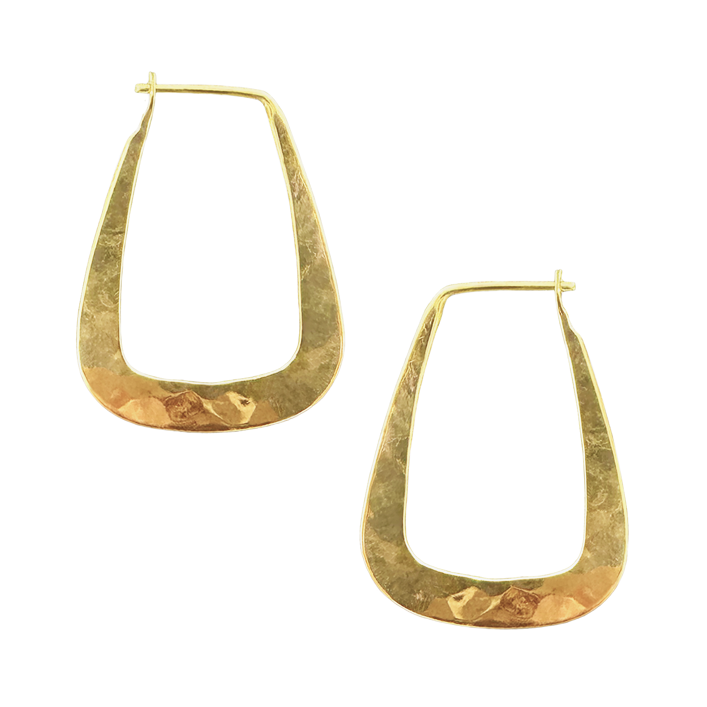 Hammered Prism Hoop Earrings