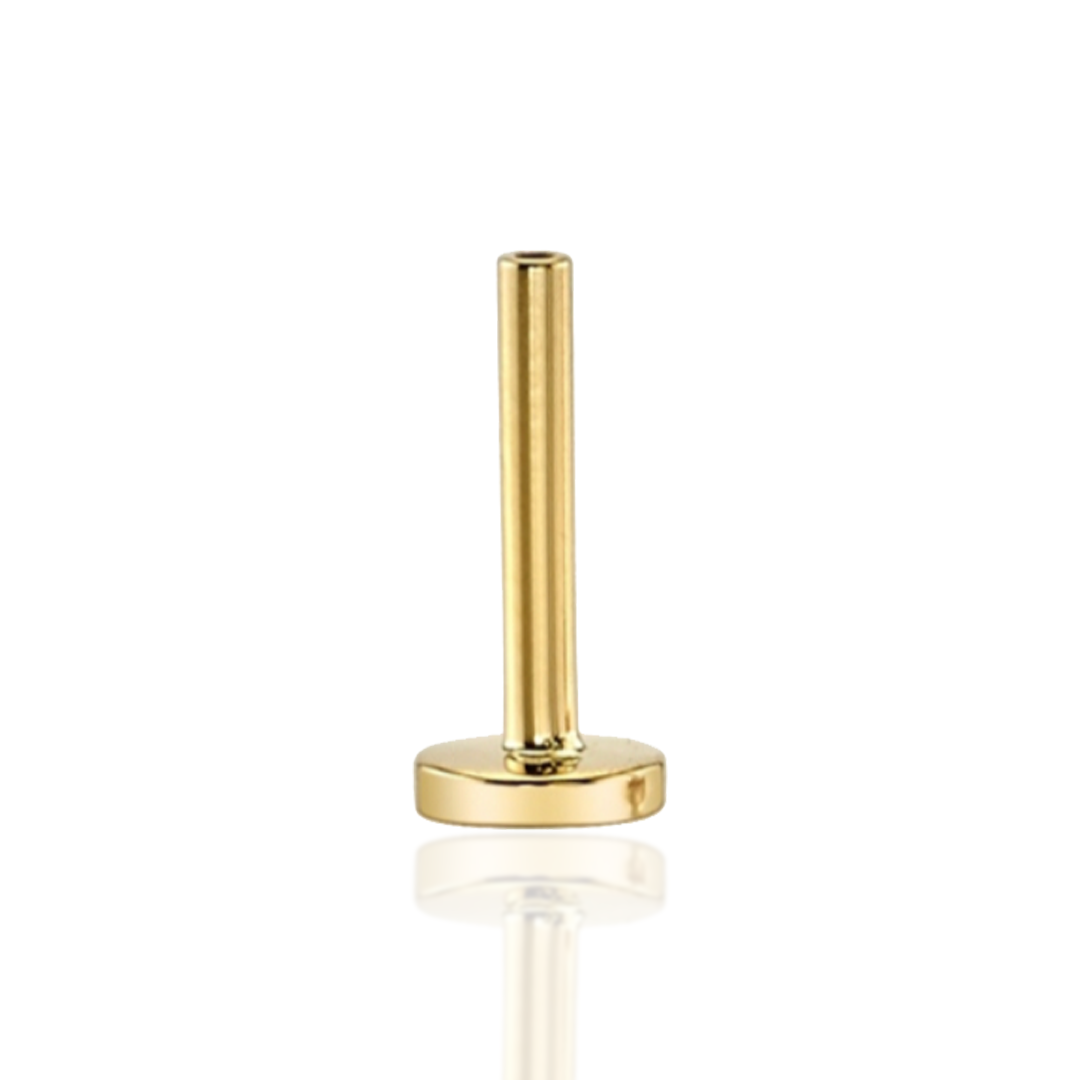 Gold Threadless Labret Post | 18 gauge, 3mm disc