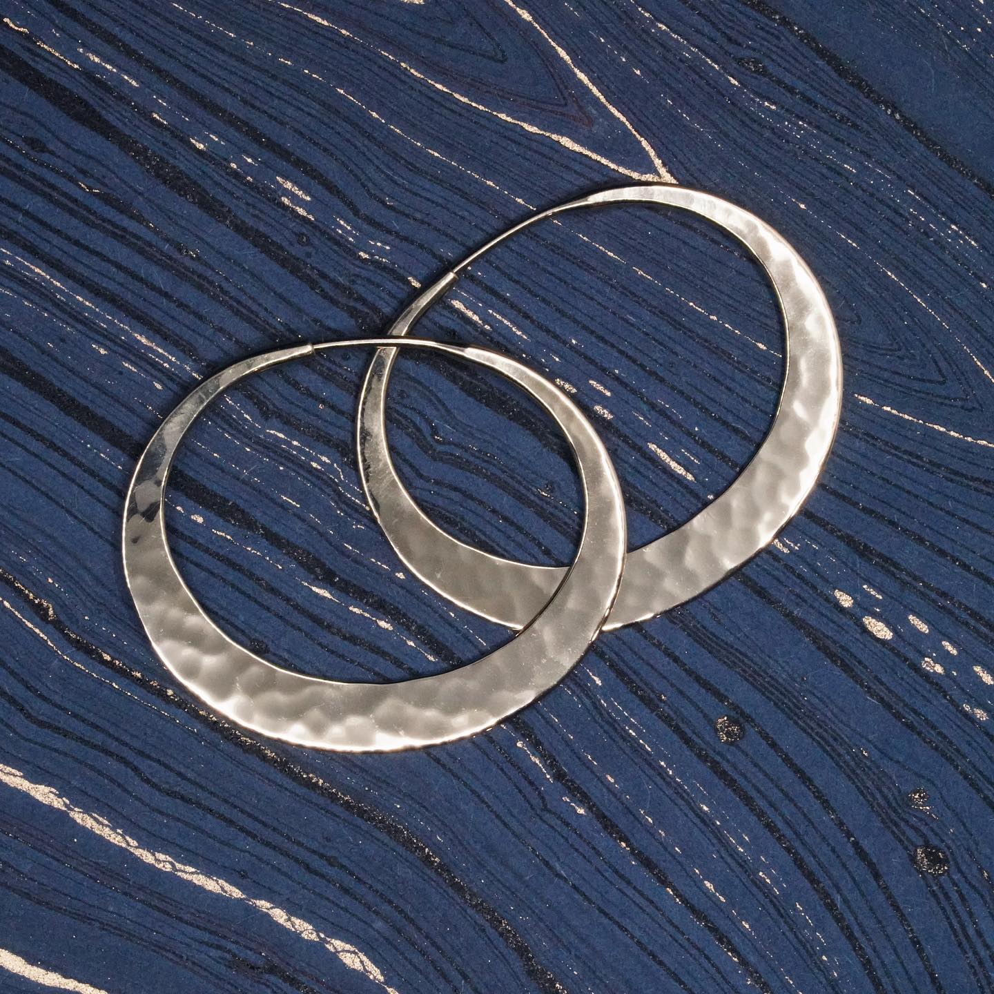 High Polish Medium Eclipse Hoop Earrings - PAIR